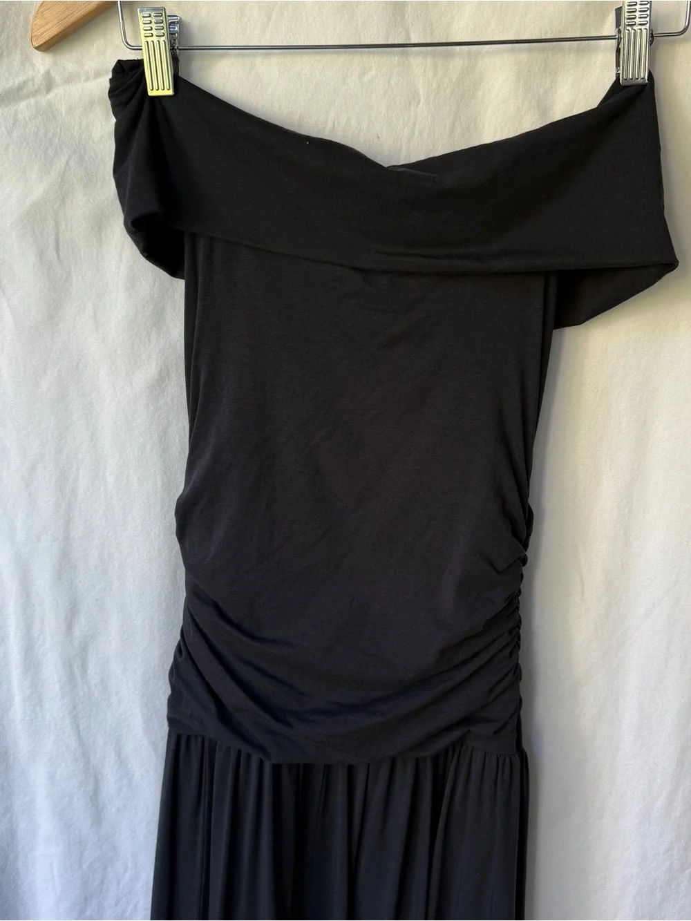 Abercrombie & Fitch Black Off-Shoulder Maxi Dress